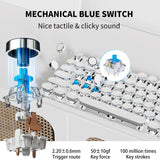 RGB Wireless Punk Typewriter Mechanical Keyboard Round Keycaps And RGB 104-Key Game Office