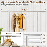 Heavy Duty Clothes Rack Load 450 LBS, Metal Garment Rack with Sturdy