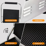 811 Commercial Panini Press Grill 1800W Stainless Steel Electric Countertop