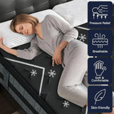 12 Inch Queen Mattress Luxury Hybrid 7-Zones Pocket Springs & Cooling Gel