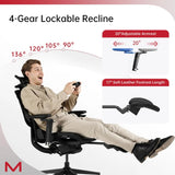Ergonomic Office Chair with Footrest,Office Chair with 136° Recline, Ergonomic Desk Chair