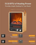 Shinic 1500W Electric Fireplace Heater with Realistic Flame for Home, Office