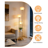 Gold Dimmable Floor Lamp with Table Mid Century Modern Floor Lamps