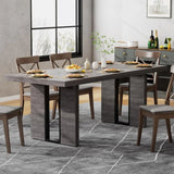 70.8 Inch Dining Table, Rustic Farmhouse Kitchen Table for 6-8 People