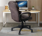Brown Ergonomic Cloth Office Chair Fabric With Arms And Wheels