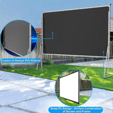 Projector Screen Outdoor,120 in-Upgraded 3 Layers PVC 16:9 Projector Screen