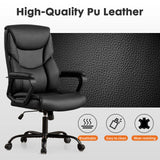JHK Ergonomic PU Leather Padded Armrest Living Room Rocking Gaming Chair Swivel Wheel