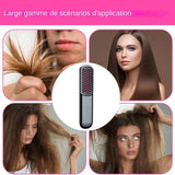 Hair Straightening Comb, Negative Will Not Damage Hair, Wireless and Portable for Home Use, Rechargeable Hair Straightener, Dual-Purpose Electric Hairdressing Comb for Straight and Curling
