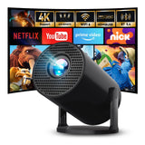 Mini Projector X1BR with WiFi6 & BT5.4, Portable Beamer 4K Support