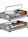 Stozle 1Pack/2Pack Under Bed Storage Boxes With Wheels, Large Capacity