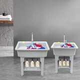 Freestanding Laundry Sink with Storage Shelf Multifunctional Utility Sink for Pet Bath