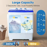 Twin Tub Portable Washing Machine for Home, Camping, RVs -