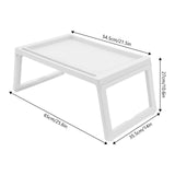6-Pack Foldable Lap Desks with Device Slots, White PP Tray Table with Charging Port