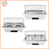 Electric Heating 9L Chafing Dish Buffet Chafer| Touch Control Stainless Steel Catering Warmer Server