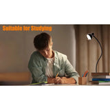 Clip on Light Reading Light for Bed 3 Color Modes 10 Dimmable Brightness Eye Care Clamp Desk Lamp