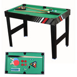 4-In-1 Foosball Table Combo Set with Football Billiards Ice Hockey Table Tennis