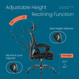 MCQ High Back Ergonomic Reclining Gaming Office Chair with Lumbar Support Pillow Mesh Swivel Rolling Rocking