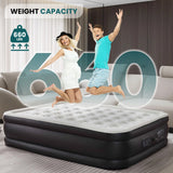 JHK 22IN Queen Size Air Mattress for Bed Home or Camping, Weight 660 lbs