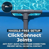15' x 48 Round Above Ground Swimming Pool, Outdoor Metal Frame, Blue
