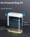 Slim White Bathroom Trash Can with Lid, Dog Proof Garbage Bin with Air-Press Bag