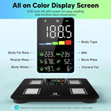 Smart Scale with BMI, Body Fat, Muscle Mass, Digital Bathroom Scale for Body