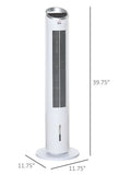 40" Evaporative Air Cooler with Water Tank, 3-In-1 Ice Cooling Fan for Home