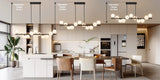 11-Light Linear Chandelier Bubble Chandelier Height Adjustable Chandeliers for Dining