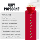 Silicone Microwave Popcorn Popper BPA Free Collapsible Popcorn Bowl Microwavable