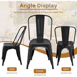 Furmax Metal Dining Chair Indoor-Outdoor Use Stackable Classic Trattoria Chair Chic Dining Bistro Cafe