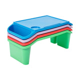4Pcs Kids Lap Desk Tray, Plastic Breakfast Laptop Trays with Side Pockets