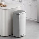 Trash Can, Brushed Stainless Steel Kitchen Trash Can with Soft-close Lid