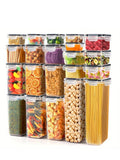 42pcs Sealed food storage containers with LIDS plastic kitchen pantry, dry cargo jars of lactose,