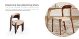 Farini Set of 2 Ash Wood Stackable Dining Chair Mid Century Modern