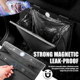 LED Car Trash Can Leak-Proof, Strong Magnetic Fast Closing Car Trash Bin