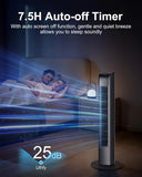 Oscillating Tower Fan with Remote, 30' Black Standing Floor Fan for Bedroom