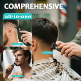 Cordless Rechargeable Men's Haircutting Tools Set, T-Shaped Trimmer, T9 Professional Men's Hair Clipper, Men's Beard Trimmer, Men's Haircutting Scissors Set, Men's
