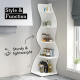 Tribesigns Corner Shelf, Modern 5-Tier Wall Corner Bookshelf, Stylish