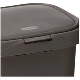 Spring Top Trash Can with Lid 13 Gallon Gray Plastic Garbage Bin for Home Kitchen