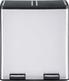 Extra Large 70L Dual Trash & Recycling Bin with Soft-Step Pedal, Removable Bins