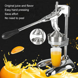 Heavy Duty Manual Citrus Juicer with U-Shaped Base, Stainless Steel Hand Press for Oranges