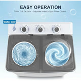 Portable washing machine for dorms and apartments: grey semi-automatic twin tub, 14lbs total capacity
