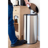 8 Gallon Kitchen Trash Can with Lid + 1.3 Gallon Round Stainless Steel Step Trash Can Combo for Bathroom,