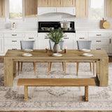 Tribesigns 86.61-Inch Dining Table for 6-8 People, Modern Narrow Long Kitchen Table