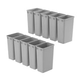 10 Pack 50Qt Stackable Wastebaskets, 13 Gallon Plastic Trash Cans for Kitchen,