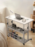 Swivel Wheel Home Desk Height Adjustable Bedside Table with Rolling Wheels Mobile Laptop Standing Desk