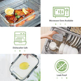 12pcs Glass Lunch Box Food Storage Containers Meal Prep Airtight Bento Boxes