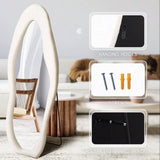 Decorative Full Length Floor Mirror 63x24, With Stand Ivory Flannel Frame