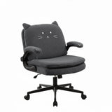 TCGBKAF Black Criss Cross Chair with Wheels&Flip-Up Arms, 25" Seat Cross Legged Office Chair with Flip-Up Back, Ergonomic Computer Desk Chair, Adjustable