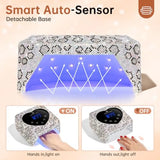 UV LED Nail Lamp 72W Rechargeable Sparkly Wireless Nail Dryer Gel Polish Light with 5 Timer Setting