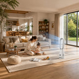 Bladeless Tower Fan & Space Heater with Air Purification, 80° Oscillation